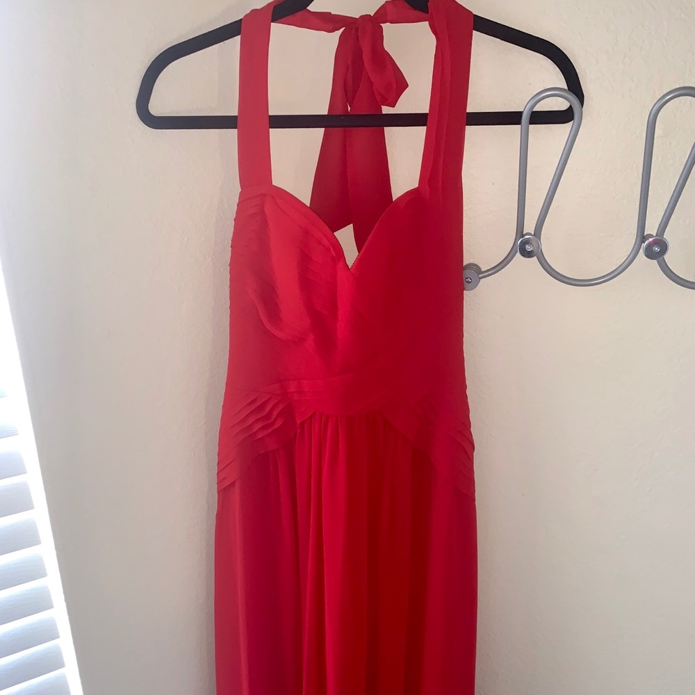 Red Floor Length Formal Gown